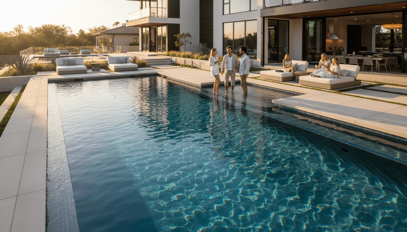 Cozy town home with a pool in the backyard